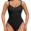 OQQ Women’s Shapewear Bodysuit Seamless Tummy Control Body Suit Soft Stretch Tank Top for Everyday Wear Black.M
