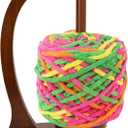 Wooden Yarn Holder for Crocheting, Upgrade Larger Size & Magnetic, Rotating Pendulum Yarn Ball Dispenser Stand, Yarn Spinner as Surprise Gift for Knitting Lovers (Walnut)