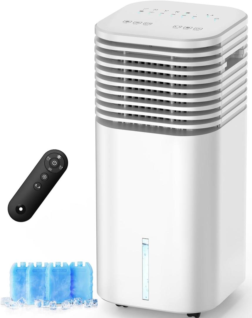 FANCOLE Windowless Portable Air Conditioners with 4Modes & 3Speeds, 15H Timer for Smart Auto-off, 2Gal Tank for 20H Cooling, Evaporative Air Cooler 17 FT Remote, 120 Swing Swamp Cooler No Hose Needed