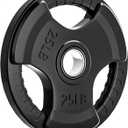 LIONSCOOL 2-Inch Olympic Rubber Grip Weight Plates, Cast Iron, 2.5-45 LB