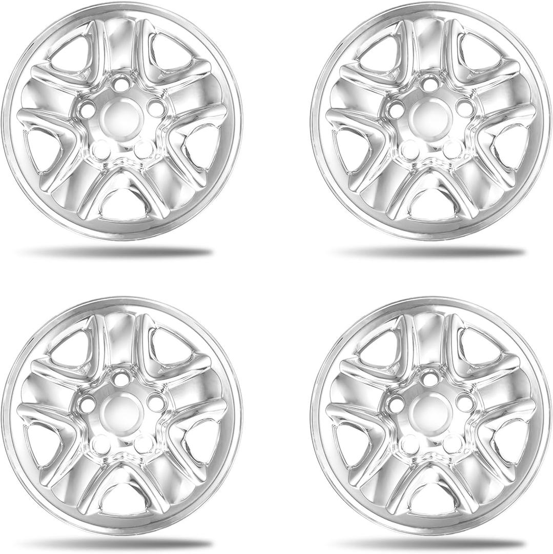 18 inch Chrome Silver Wheel Skins for 2007-2021 Toyota Tundra Fits Factory Steel Wheels 42601-0c041, 5 Spoke Snap on Hubcaps Wheel Covers 4 Pack