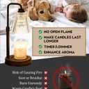 Candle Warmer Lamp with Timer Dimmable Crystal Vertical Stripe,Mothers Day Birthday Gifts for Women Mom, Adjustable Candle Warmer with 2 Bulbs, Black Candle Lamp for Jar Scented Candles, Home Decor