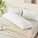 BEDELITE Body Pillow Cover, Rayon Made from Bamboo, Cooling Body Pillow Pillowcase for Hot Sleepers and Night Sweats, Breathable & Silky Soft Full Long Pillow Case Cover (White, 20x54 Inches)