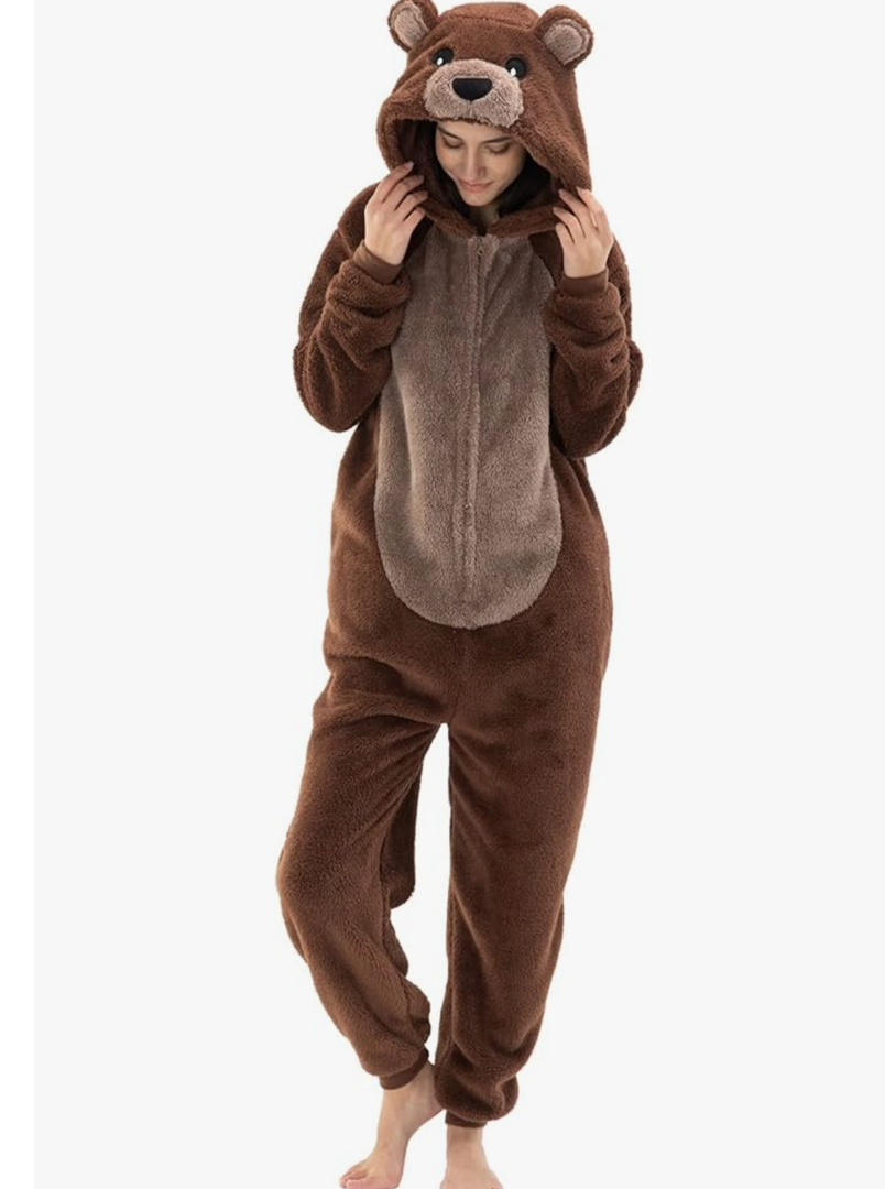 COSUSKET Snug Fit Unisex Adult Onesie Pajamas, Flannel Cosplay Animal One Piece Halloween Costume Sleepwear Homewear M