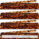 4 Pack Tortoise Shell Scalloped Mahjong Tile Racks Set with Magnetic Pushers, 18.5 Inch Acrylic Mahjong Racks for Tiles Holders Acrylic Mah Jong Accessories, Fits All Tile Sets