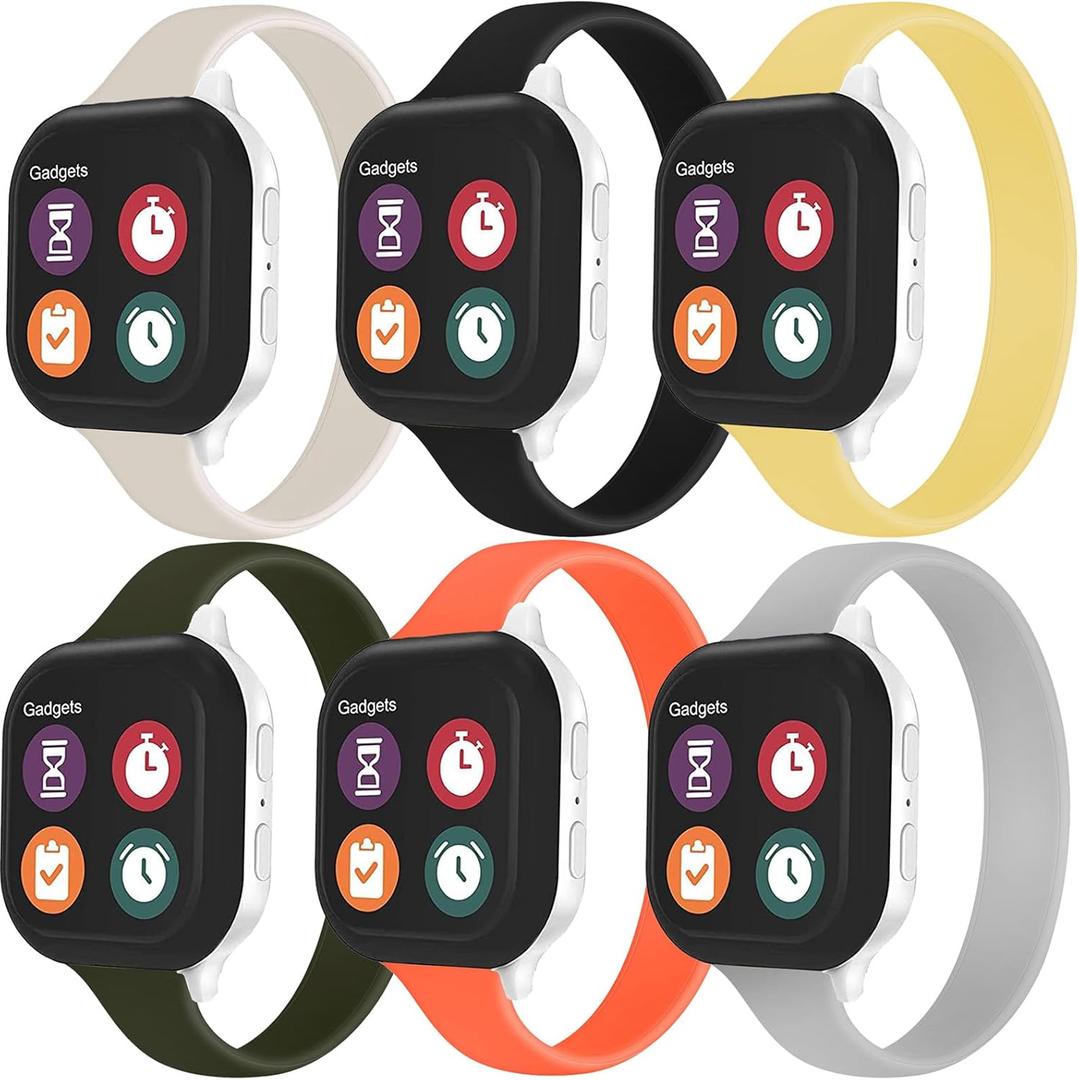 Solo Loop Slim Band Compatible with Apple Watch Bands 38mm 40mm 41mm 42mm 44mm 45mm 46mm, Stretchy Silicone Elastic Women Sport Thin Strap for iWatch Series 11 10 SE 9 8 7 6 5 4 3 2 1