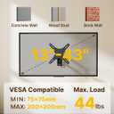 MonTEK Full Motion TV Wall Mount Bracket for Most 13-43 Inch LED LCD Flat Screen TVs & Monitors, Swivel Tilt Extension Rotation with Articulating Arms, TV Mount Max VESA 200x200mm, up to 44lbs