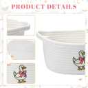 4 Pcs Silly Goose Gift Basket Set with Handles Cute Basket Empty with Pink Bow Funny Silly Goose Organizer Box Natural Cotton Rope Woven Organizer for Nursery Shelves Baby Shower