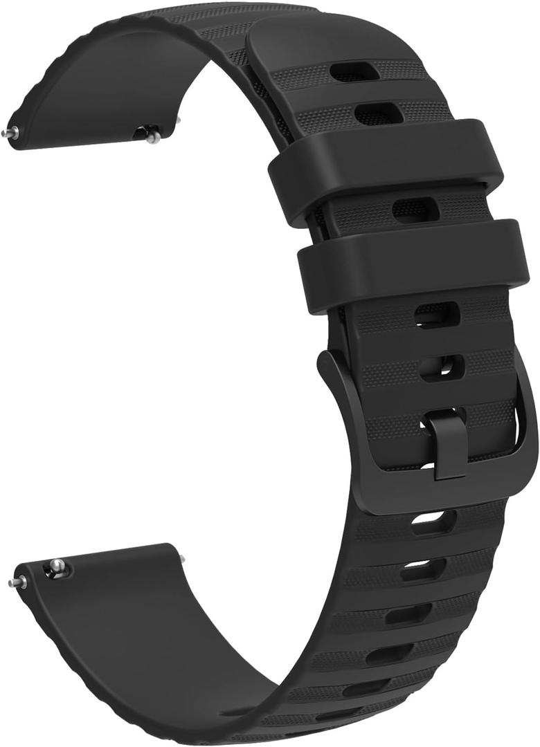 FanTEK Compatible with 18mm 20mm 22mm Watch Bands Quick Release Replacement Wristband, Silicone Sport Bands for Men Women