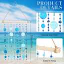 Novabright Capiz Shell Wind Chime for Outside Handmade Ocean Themed Shell Wind Chimes for Outdoors Coastal Nautical Decor for Patio Garden Porch Beach Themed Gift for Nature Lovers(Modern,Blue)