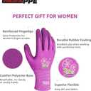 PACIFIC PPE 2 Pairs Gardening Gloves for women and Ladies, Rubber Coated Garden Gloves, Outdoor Protective Work Gloves, Small, Pruple & Red