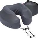 Cabeau Air Travel Pillow for Long Flights – Evolution Plus – U Shaped Memory Foam Neck Support – Removable, Washable Cover – Comfort On-The-Go for Airplane, Train, and Car (Slate Grey)