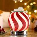 Baquler Christmas Wax Melt Warmer Dimmable Electric Candy Cane Ball Decor Plug-in Scented Oil Burner for Home Fragrance, Christmas Cozy Gift for Women, Family, Home Table Decor