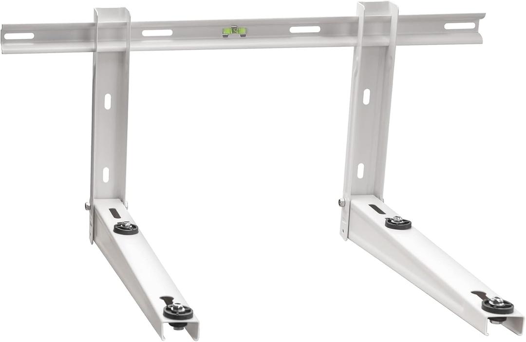 ICOOL Mini Split Wall Mounting Bracket for 9000-36000 BTU Universal Ductless Air Conditioners, Heat Pumps, Compressors & HVAC Systems, Outdoor Heavy Duty Foldable Wall Mount Condenser Bracket (White)
