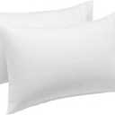 Set of 2 White Bed Pillows, Soft Sleeping Pillows in Zipper Storage Bag, Hotel Style Pillow Set for Bedroom