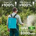 2.6 Gallon Battery Powered Backpack Sprayer, 0-65 PSI Adjustable Pressure, Electric Sprayer with 5 Nozzles and 1 Wands, 18V 2Ah Battery, Wide Mouth Lid for Weeding, Spraying
