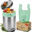 2 x 50 Home Compostable Trash Bags 1.6 Gallon Easy Tie Handles