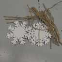 12 Pcs Name Tags for Christmas Stockings, Personalized Wooden Stocking Labels Gift Tags, Rustic Hanging Ornament Stocking Name Tags with White Snowflake Designs for Christmas Tree Decorations (Snow)