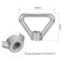 uxcell M12-1.75x64x50mm Lifting Eye Nuts, 4 Pcs 304 Stainless Steel Triangle Shape Threaded Nut Fastener for Home Repairs Rope Fitting