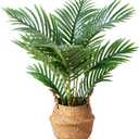 LOMANTO Fake Majesty Palm Plant 2Ft Artificial Plants for Home Decor Indoor Small Faux Trees in Pot Fake Tropical Plants for Housewarming Gift 1Pack