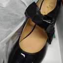 Womens Mary Jane Pumps - 2 Inch Mid Chunky Block Heels with Bow, Round Toe Patent Leather Ankle Strap Dress Shoes for Wedding, Office, Cosplay, Size 9