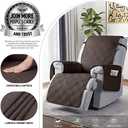 TAOCOCO 100% Waterproof Recliner Chair Cover, Non Slip Covers for Recliner Chair with Pocket, Washable Reclining Chair/Furniture Protector for Kids, Pets(23.6'', Chocolate)