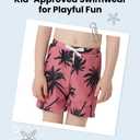 PATPAT Matching Family Swimsuits Mom and Son Matching Swimsuits Hawaiian Tropical Palm Leaf Floral Print Matching Swim Trunks for Dad and Son Beach Pink Shorts for Toddler Boy 3-4 Years