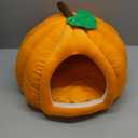 2025 Pumpkin Cat House, Cute Pumpkin Shape Cat Cave, Cozy Washable Pumpkin Cave Tent Pumpkin Cat Bed with Removable Cushion for Indoor Cats & Small Dogs, 2026 New Pumpkin Cat Bed