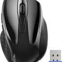 TECKNET Wireless Mouse, 2.4G Ergonomic Optical Mouse, Computer Mouse for Laptop, PC, Computer, Chromebook, Notebook, 6 Buttons, 24 Months Battery Life, 2600 DPI, 5 Adjustment Levels  Black