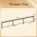 Huuger 126 Inch Sofa Table with Power Outlets, Skinny Behind Couch Table