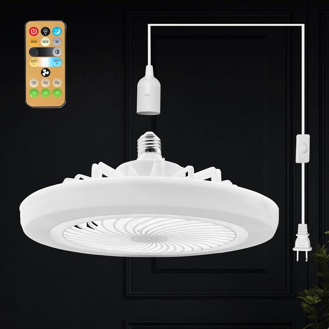 HOXIYA Plug in Ceiling Fan With Light with 19.68ft Long Plug Cord and Remote Control 30w E26 Gazebo Fan 110v Small Screw in Ceiling Fan Light for Kid Room Bedroom Bathroom Garage Kitchen Pendant Light HOXIYA Plug in Ceiling Fan With Light with 19.68ft Long Plug Cord and Remote Control 30w E26 Gazebo Fan 110v Small Screw in Ceiling Fan Light for Kid Room Bedroom Bathroom Garage Kitchen Pendant Light