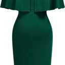 AISIZE Women's Elegant Batwing Cape with Bow Cocktail Party Dress (Green, S)