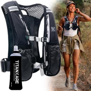 Running Vest Elite Backpack  5L Hydration Vest with Pockets, Lightweight Water Bottle, Phone Holder, Adjustable Reflective Marathon Trail Running Gear for Men and Women