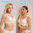 PRETTYWELL Wireless Bras for Women Molded Cup Comfort Push up Bra Mesh Seamless Full Coverage No Underwire Bra A to D Cup (S)