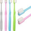 Boao 4 Pieces Soft Micro-Nano Manual Toothbrush Extra Soft Bristles Toothbrush with 20,000 Bristles for Fragile Adult Kid Children (Blue, Gray, Green, Purple)