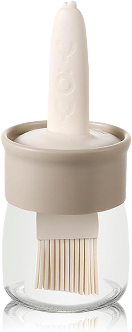 Sauce and Oil Bottle with Silicone Brush for Cooking BBQ Kitchen - 6.8oz