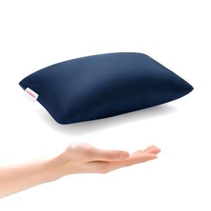 Pro Goleem Small Pillow 11"x7"x2.5" for Travel and Camping with Name Tag Mini Tiny Pillow for Room Couch Sofa Chair and Outdoor Car Air Nap Neck Lumbar Knee Rest Pillows, Navy Blue, 2 PCS