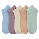 SERISIMPLE Women Viscose Bamboo Ankle Socks Low Cut Thin Sock Lightweight Pastal Color Soft Sock 5 Pairs(Assorted1, Large)