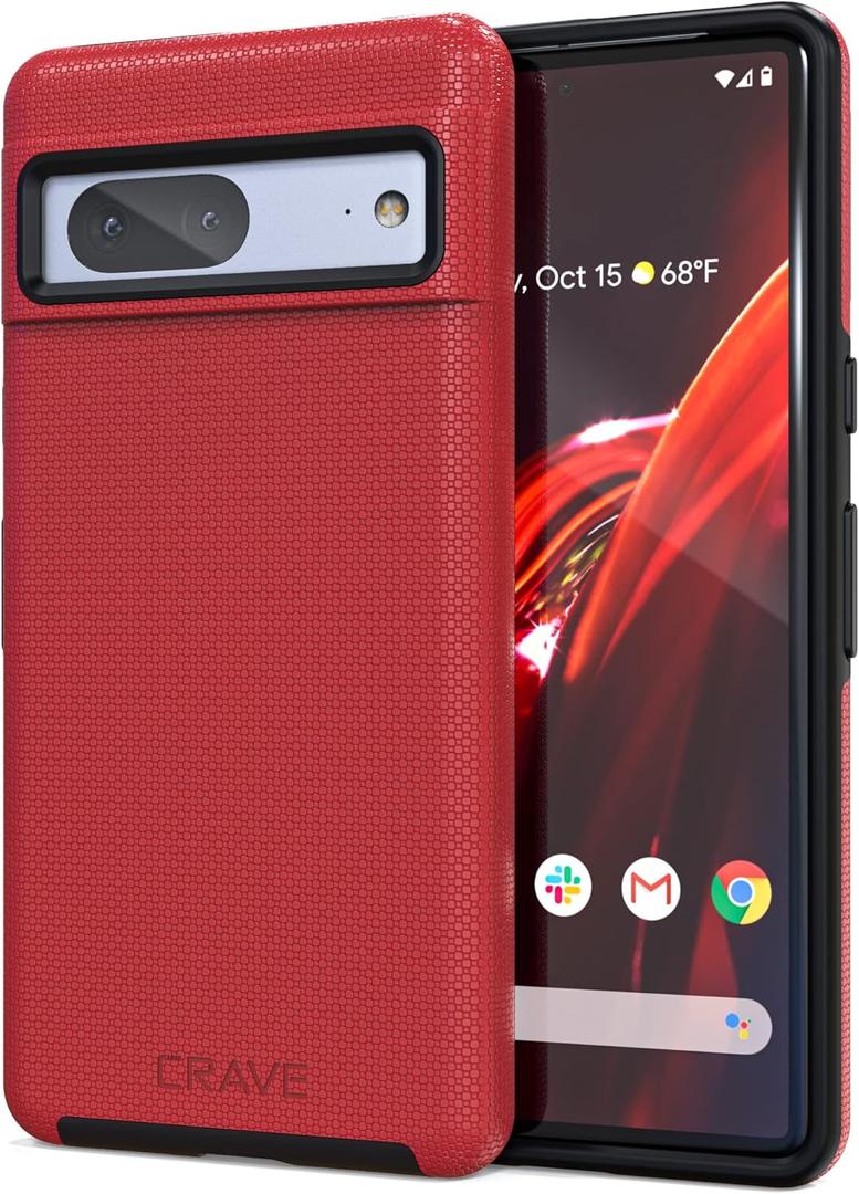 Crave Dual Guard for Google Pixel 7 Case, Shockproof Protection Dual Layer Case for Google Pixel 7 - Red