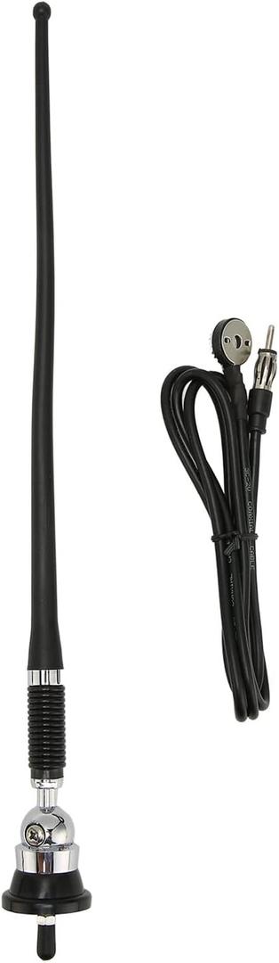 Car Radio Passive Antenna, Soft Rubber Built in Amplifier Flexible Mast FM AM Stereo Antennae for Boat Car RV Motorhome ATV UTV Tractor Motorcycle Yacht