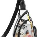 Shrrie Clear Bag for Stadium Events Transparent Crossbody Bag Clear Purse for Women&Men-Stadium Approved, Concerts&Sports (2-2 Black)