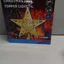 Christmas Tree Topper Lighted with 6 Projected Patterns -Christmas Star Tree Topper Built-Led Rotating Lights -3D Glitter Dynamic Projector for Indoor Xmas New Year Holiday Party Decorations