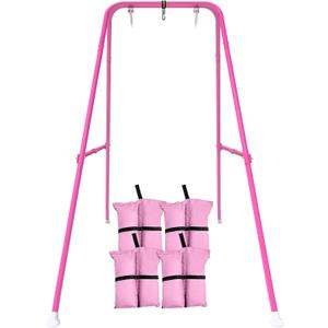 Swing Stand for Kids,Baby Swing Frame, Toddler A-Frame Metal Swing Set for Backyard, Outdoor Indoor use, Fits for Most of The Toddlers Swings (Pink)