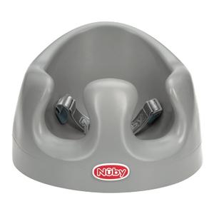 Nuby My Floor Seat - Portable Baby Chair with Soft Foam Cushion, Safety Harness, and High Back Design - 4+ Months - Gray