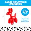 Giant Inflatable Balloon Dog Sprinkler, Fun Summer Backyard Water Game & Splash Toy for Kids, 6 Feet Tall