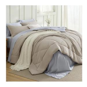 Bedsure Queen Comforter Set - 7 Pieces Reversible Beige Bedding, Queen Size Bed Set for All Seasons, Bed in a Bag with Down Alternative Comforter, Sheets, Pillowcases & Shams Bedsure Queen Comforter Set - 7 Pieces Reversible Beige Bedding, Queen Size Bed Set for All Seasons, Bed in a Bag with Down Alternative Comforter, Sheets, Pillowcases & Shams