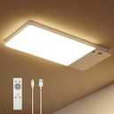 FULEN Rechargeable Motion Sensor Ceiling Light Upgraded,Closet Light with 12000mAh Battery, LED Shower Lights, Ceiling Lamp for Bathroom,Pantry,Garage,Remote Control (White)