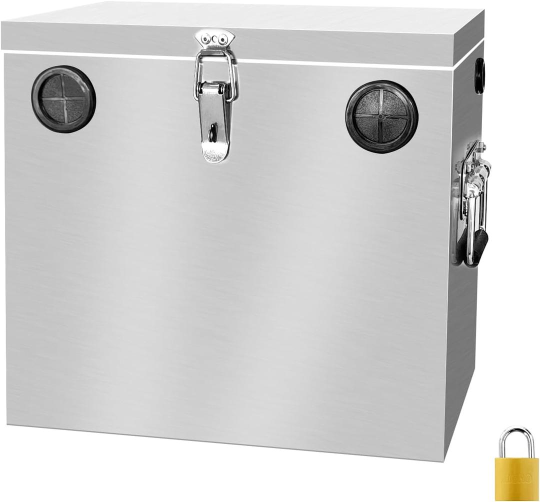 Peastorm Trailer RV Marine Battery Box - 12V Waterproof Stainless Steel Battery Relocation Kit for Boat, Trolling Motor, Kayak (Group 24), 24 series