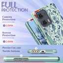 for Moto Edge 2024 Case Women - Cute Girls Phone Cover Girly Kawaii Aesthetic Unique Design Blue Flower Heavy Duty Protective Shockproof Military Grade for Motorola Moto Edge 2024 Cases
