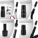 1.25 Inch Vacuum Brush Attachment Kit Compatible with Vacuum Cleaners Using 1-1/4'' Accessories - 1.25 Inch Shop Vac Accessories: Horse Hair Dust Brush, Vacuum Extension Wand and More (10 Pack)